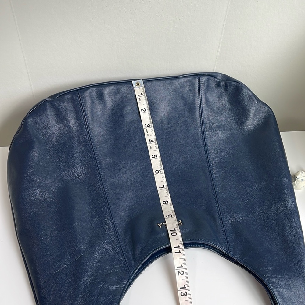 Furla Genuine Leather Hobo Shoulder Bag Navy - Picture 14 of 17
